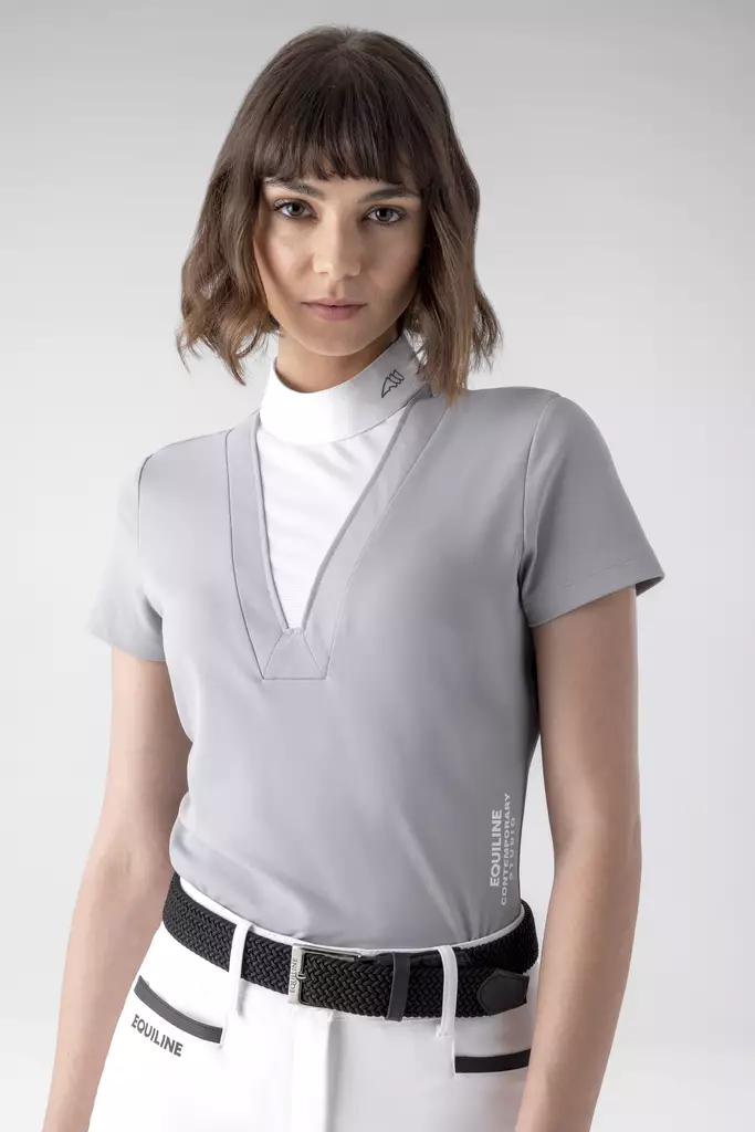 Naisten kisapaita lyhythihainen Carel harmaa Equiline - Ratsastuspaidat ja -hupparit - 047074 - 1