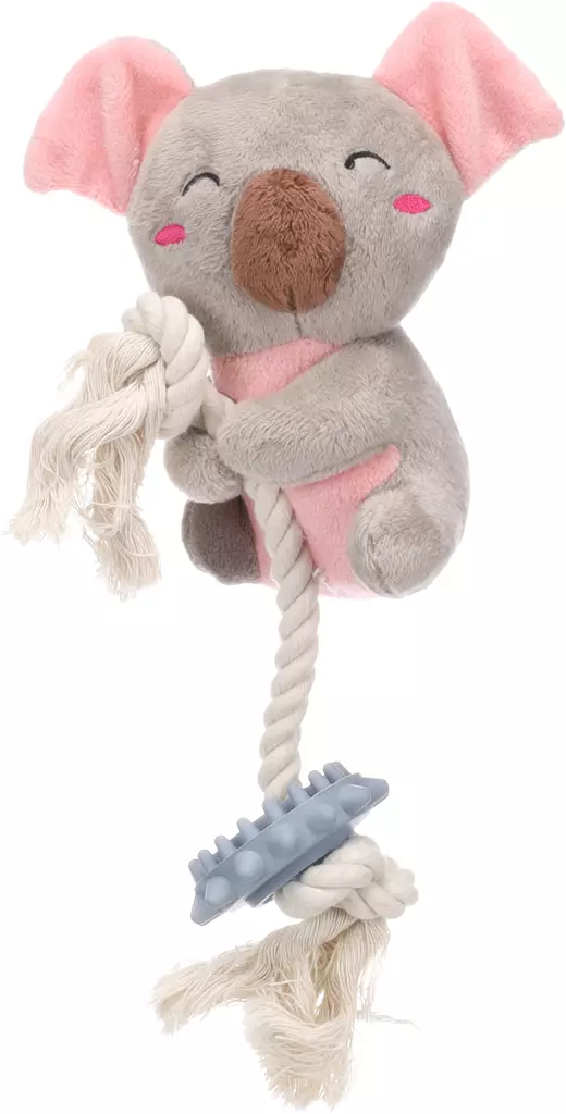 Pehmokoala Didi köydellä ja kumirenkaalla 13,6x7x23cm Flamingo - Koiran pehmolelut - 050734 - 1