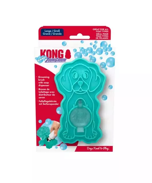 Kumisuka shampoo säiliöllä Zoom Groom Bubbles L 13cm turkoosi KONG - Koiran harjat, karstat ja suat - 055334 - 1