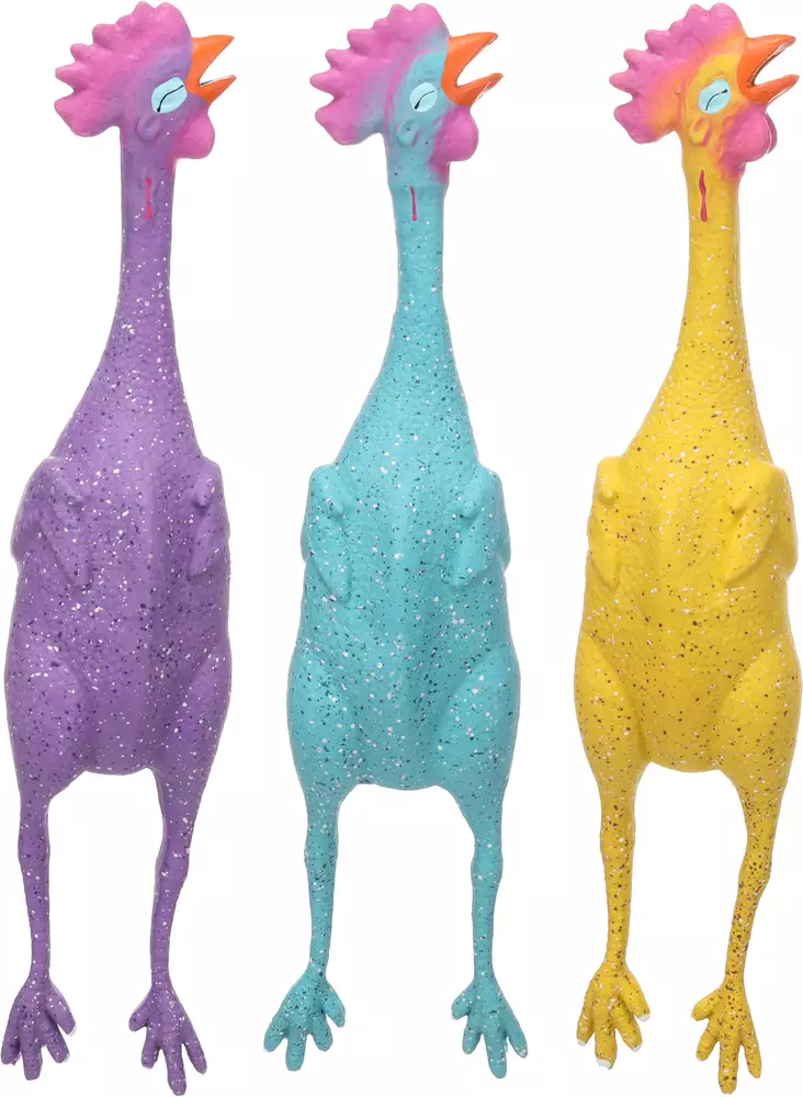 Lateksikana Freckles L 48,5x10x8,5cm värimix Flamingo - Koiran vinyyli-, latex- ja valolelut - 052404 - 1