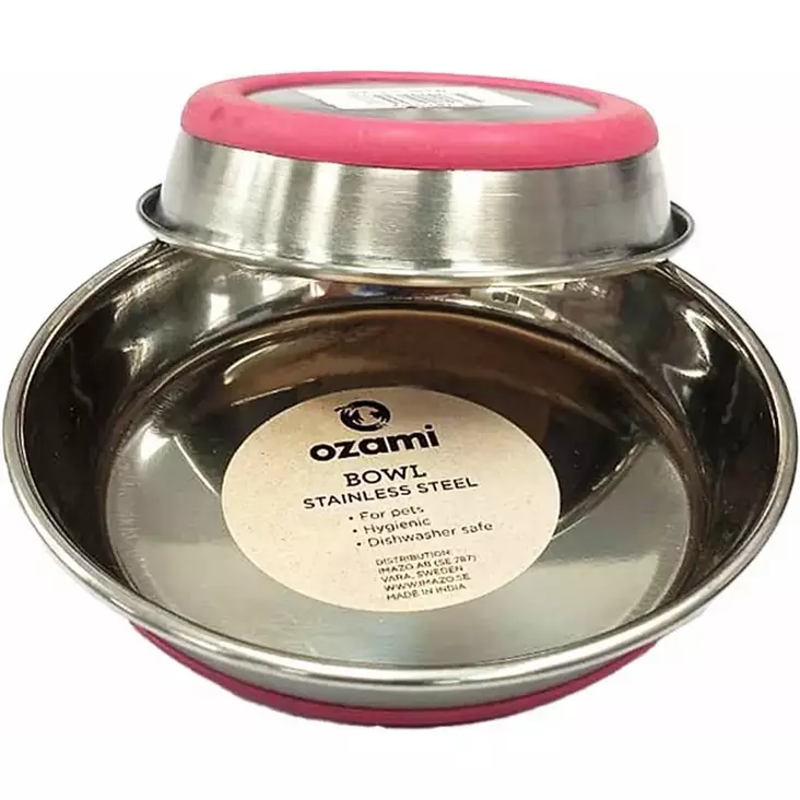 Metallikuppi Anti-slip pinkki OZami - Koiran metallikupit ja telineet - 057124 - 1