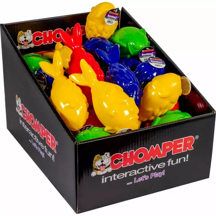 Muovikala Bomberz 17cm värimix Chomper - Koiran vinyyli-, latex- ja valolelut - 051824 - 1