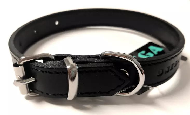 Nahkainen solkipanta 1K 12mm musta eri kokoja Onega - Koiran solkipannat - 031274 - 1