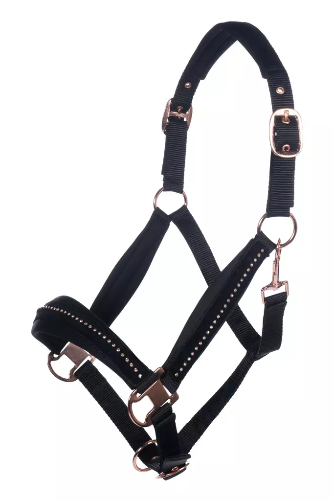 Nylonriimu Berry musta-ruusukulta HKM-sports - Hevosen nylonriimut - 055214 - 1