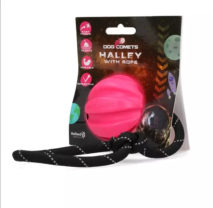 Pallo köydellä Halley 6cm pinkki Dog Comets - Koiran pallot ja heittolelut - 047694 - 1