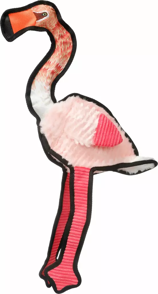 Pehmoflamingo Nelo sisällä köysi 58,5cm pinkki Flamingo - Koiran pehmolelut - 057394 - 1
