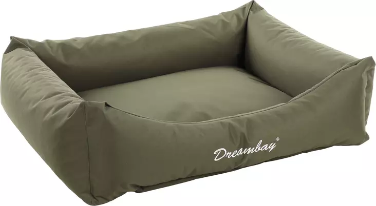 Reunapeti Dreambay Rectangle vettähylkivällä kankaalla 100x80x25cm olive Flamingo - Koiran reunalliset pedit - 057454 - 1