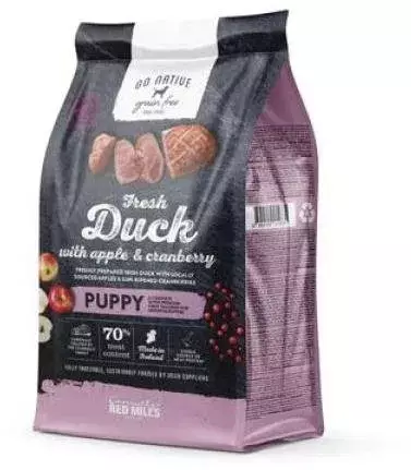 Puppy Duck with Apple and Cranberry Go Native ERÄ 1,5kg ja 4kg pusseja BB 04/09/2026! - Kuivaruoat pennuille ja kasvatukseen - 052864 - 1