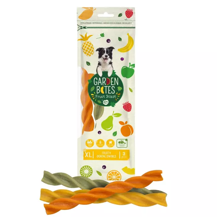 Puruherkku Fruity Swirl XL 25cm 3kpl Garden Bites - Koiran herkut ja makupalat - 056964 - 1