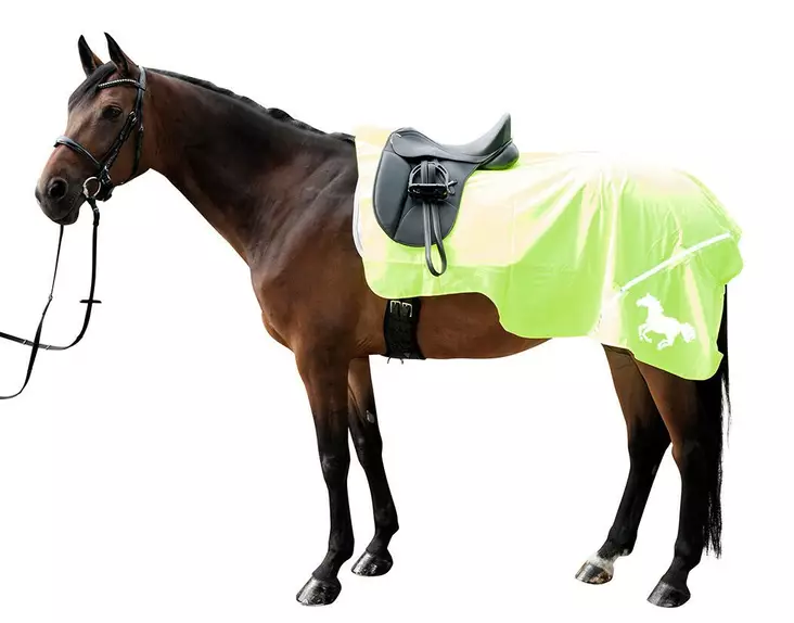 Ratsastusloimi heijastava 135-165cm neonkeltainen HKM-sports - Hevosen selkä- ja ratsastusloimet - 057754 - 1