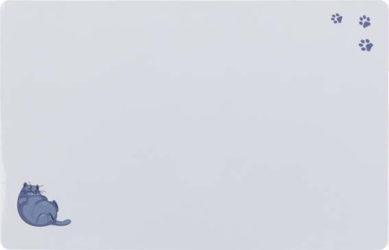 Ruokailualusta Fat Cat tassuilla 44x28cm harmaa Trixie - Kissan ruokinta-alustat - 047514 - 1