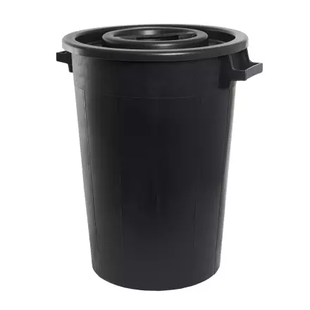 Säilytysastia 75L + kansi musta Willab - Kotieläinten ruokinta-astiat ja ämpärit - 011124 - 1