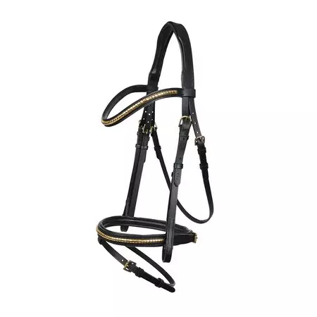 Suitset Clincher musta nahka messinki koristein Hansbo Sport - Ratsuhevosen suitset ja turpahihnat - 037974 - 1