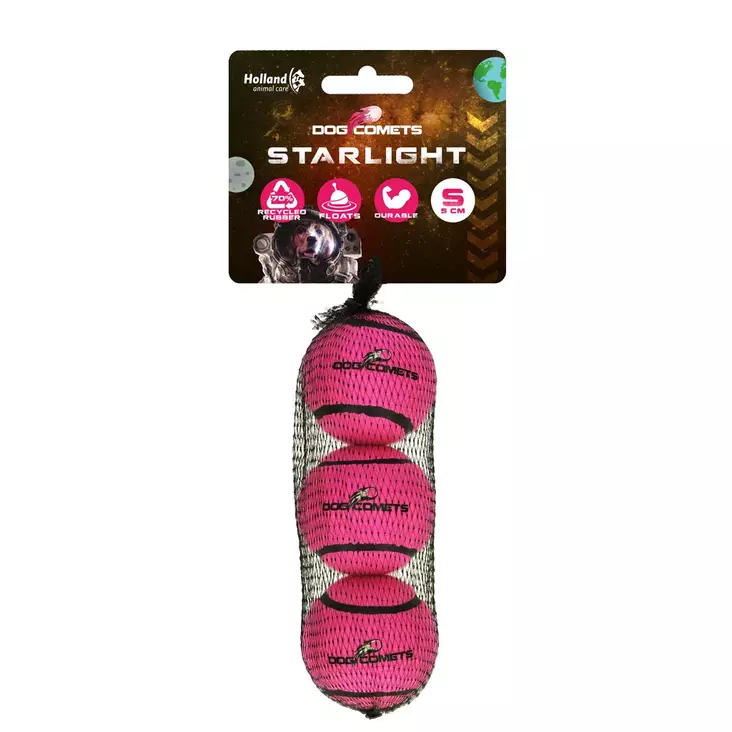 Tennispallo Starlight 3kpl S 5cm Dog Comets - Koiran pallot ja heittolelut - 057704 - 1