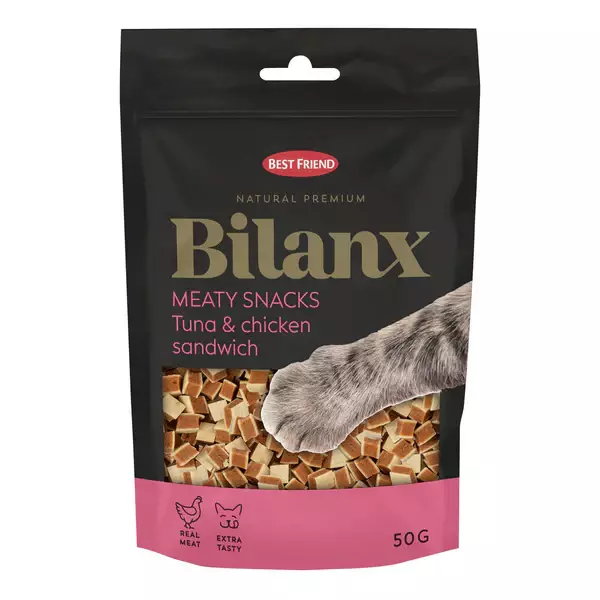 Tonnikala & kanakerrosherkku Meaty Snacks 50g Bilanx - Kissan herkut ja makupalat - 052154 - 1