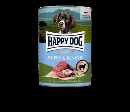 Puppy & Junior 400g lammas - riisi Sensible Happy Dog - Säilykeet pennuille ja kasvatukseen - 037385 - 2