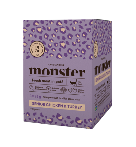 Senior 10+ Chicken Turkey 85g ja multipack 8x85g monster - Ikääntyvien kissojen säilykkeet - 036445 - 1
