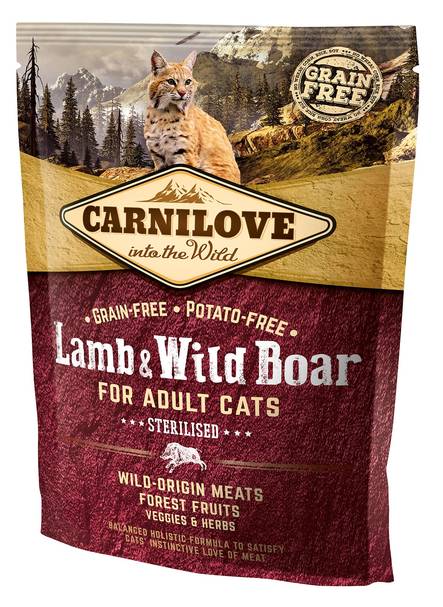 Sterilised Lamb & Wild Boar Carnilove Cat - Kissan kuivaruoat aikuisille kissoille - 031725 - 1