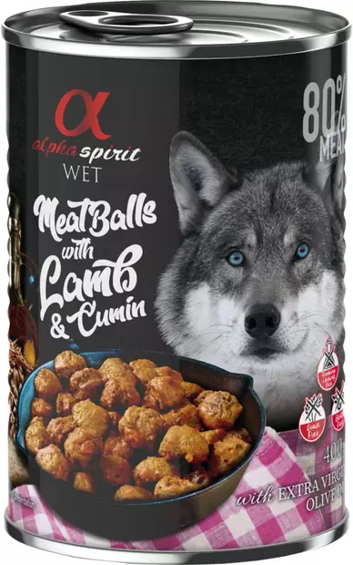 Dog Meatballs with Lamb & Cummin alphaspirit - Koiran säilykkeet aikuisille koirille - 054445 - 1