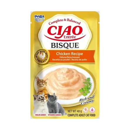 Kanasose Bisque Ciao Entree 12x40g Churu - Aikuisten kissojen säilykkeet - 058035 - 1