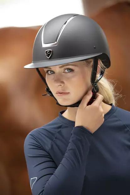 Kypärä Glint Mat musta-hopea Equitheme - Ratsastuskypärät - 051785 - 2