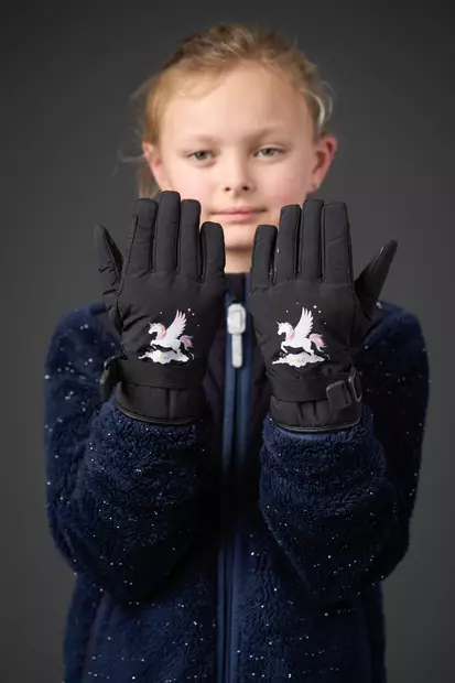 Lasten talvisormikas Conroe Kid musta Equipage - Ratsastushanskat - 059935 - 2
