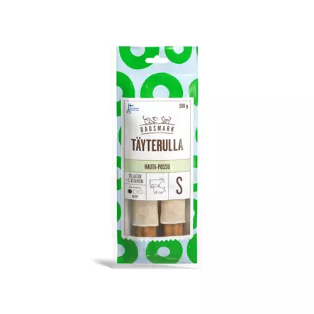 Täyterulla Nauta-possu S 2kpl 100g Dagsmark - Koirien puruluut - 051935 - 1