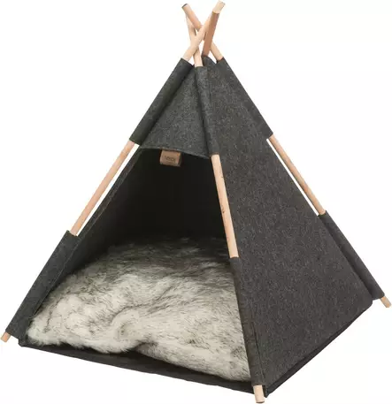 Tiipiiteltta huopaa 55x65x55cm harmaa Trixie - Kissan pesä-, iglu- ja riippupedit - 042945 - 1