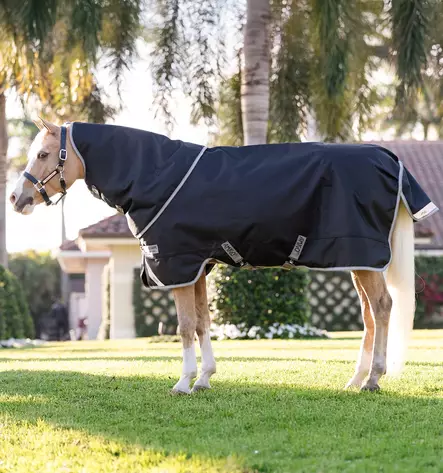 Ulkoloimi Amigo irrotettavalla kaulakappaleella PONY 1200D Plus 50g black-titanium grey & silver Horseware - Hevosen kevyttoppaloimet ulkoiluun - 059385 - 1