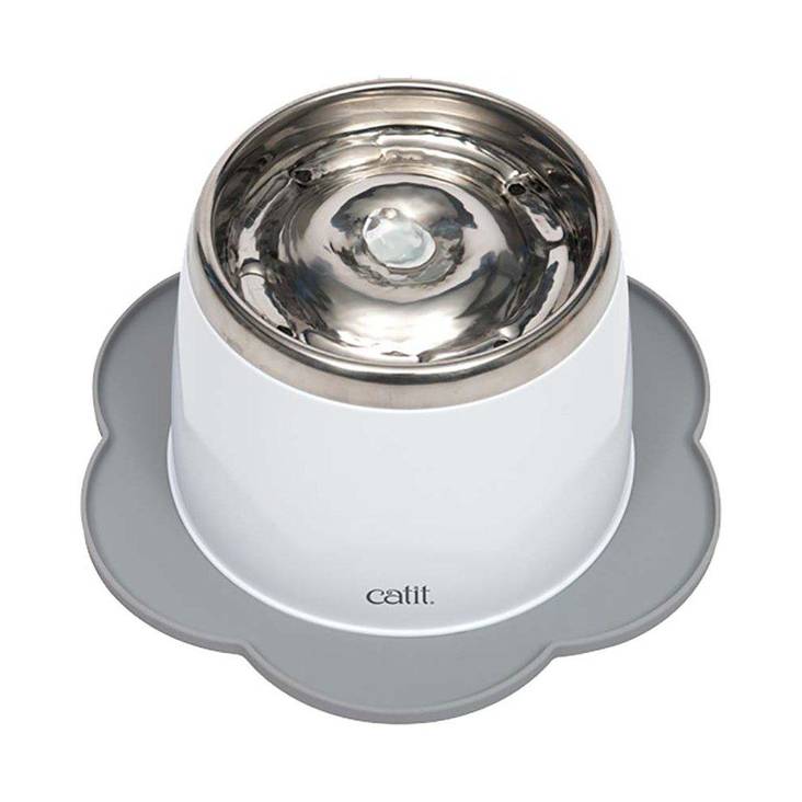 Alusta vesi-tai ruoka-automaatille 30cm harmaa kukka 30cm CatIt - Kissan ruokinta-alustat - 014725 - 1