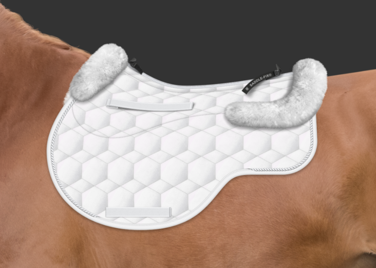 Estehuopa M Eurofit double pockets Quilt Sheen Front / Back / Semilined wool valkoinen Saddle Fix Mattes - Ratsun satulahuovat ja romaanit - 035565 - 1