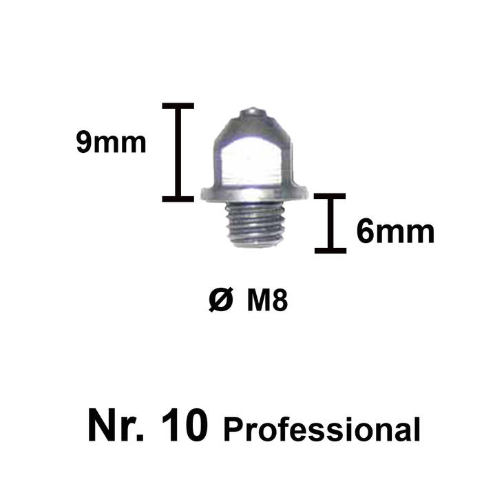 Hokki Prof Nr.10 6/M8 9mm KPL Tuna - Hevosenkengän hokit ja hokkiavaimet - 007165 - 1