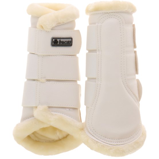 Jännesuojat valkoiset teddysisus Bucas - Hevosen vuohis- ja hivutussuojat - 028155 - 1