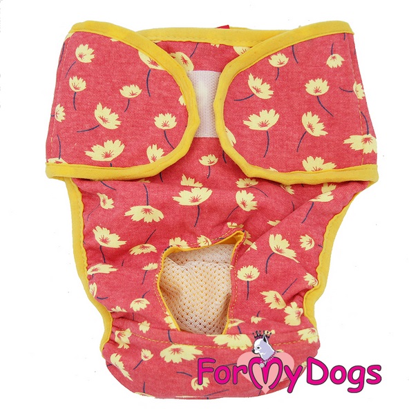 Juoksuhousut trikoota Kukka puna-keltaiset For My Dogs - Juoksuaika- ja pissasuojat - 037305 - 1