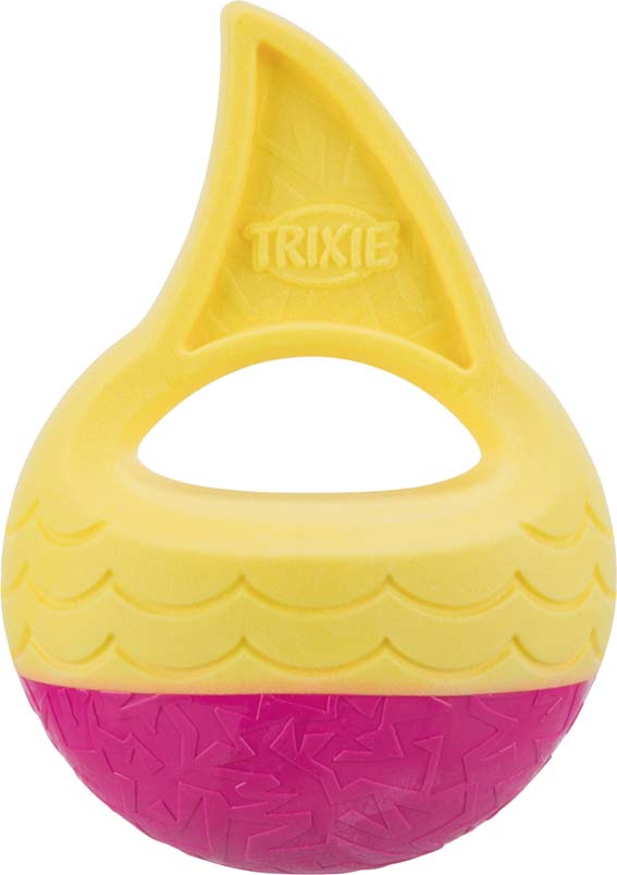 Kelluva vesilelu hain evä keltainen/fuxia 18cm Trixie - Koiran kelluvat lelut - 024375 - 1