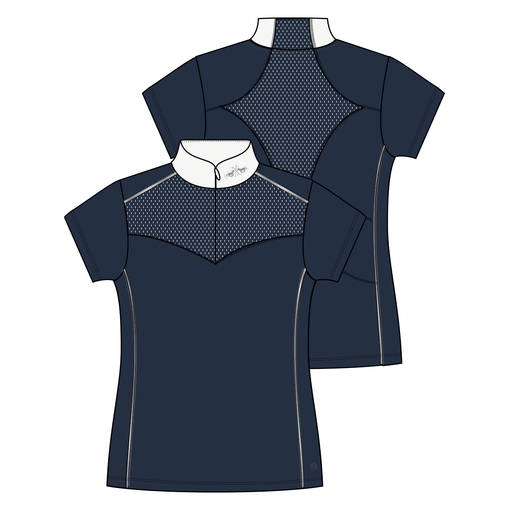 Kisapaita Charlene Tech Competition navy HV Polo - Ratsastuspaidat ja -hupparit - 029415 - 1
