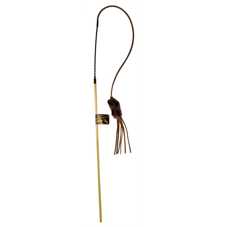 Kissanhuiska nahkanarulla, -hapsuilla ja karvatupsulla 60+57cm PURRfect Bouncer - Kissan huiskat ja onkilelut - 037535 - 1