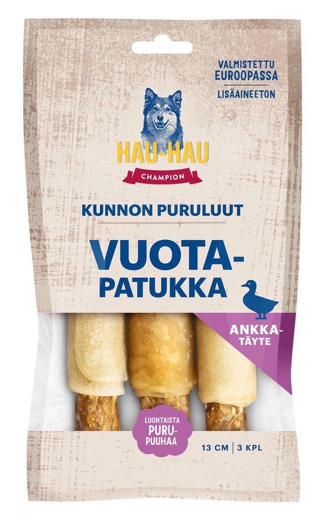 Kunnon puruluut Vuotapatukka ankka 13cm 3kpl Hau Hau Champion - Koirien puruluut - 030115 - 1