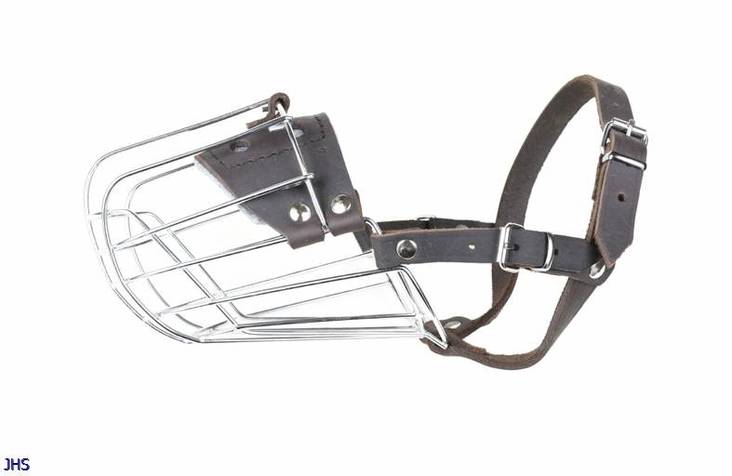 Kuonokoppa metallinen nahkahihnoin saksanpaimenkoira uros JHS - Kuonokopat - 026865 - 1