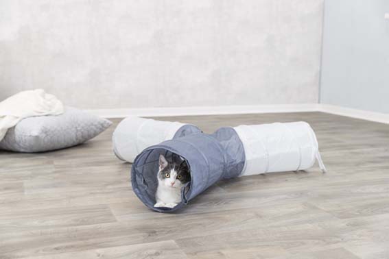 Leikkitunneli 3 haaraa 50x22cm nylonia harmaa valkoinen Trixie - Kissan tunnelit, putket ja pussit - 008645 - 3