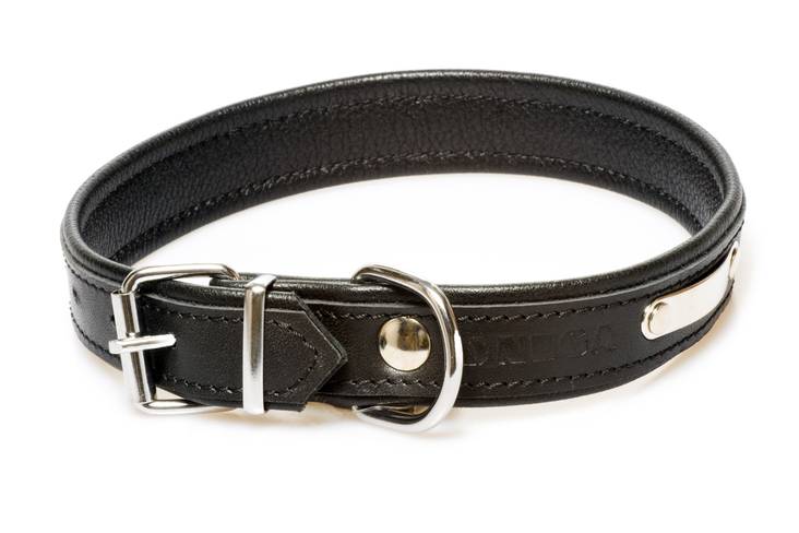 Nahkapanta nappavuorella musta Onega - Koiran solkipannat - 036645 - 1