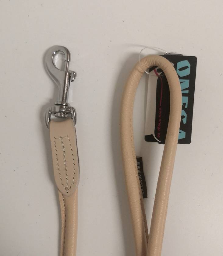 Nahkatalutin pyöreä 6mm/180cm pistoolilukolla Onega - Koiran nahkataluttimet - 026065 - 1