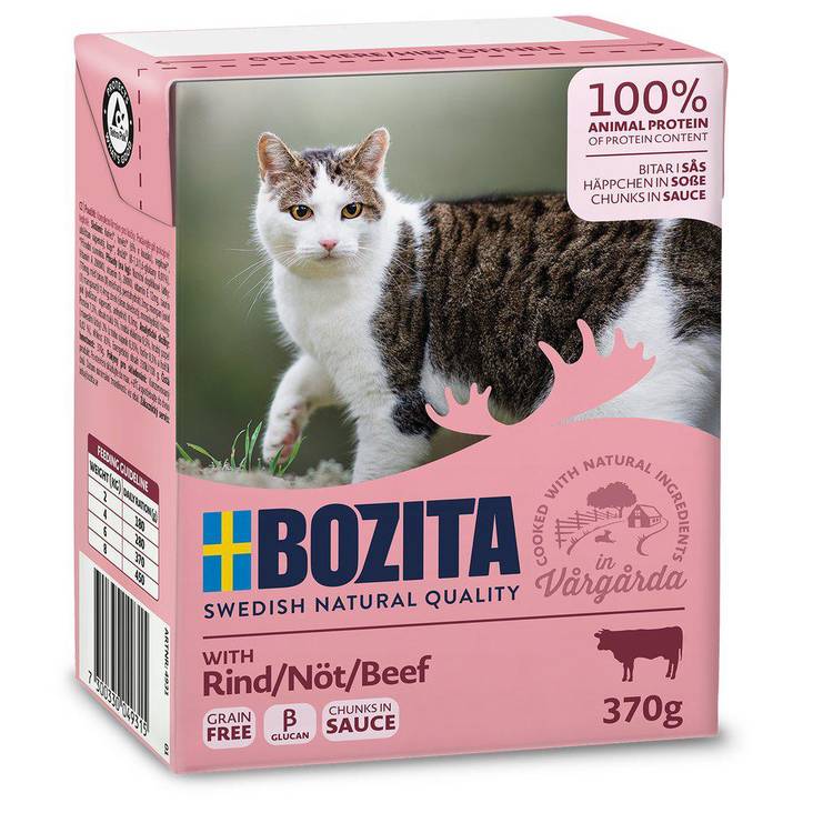 Naudanliha 370g kastike Bozita Cat - Aikuisten kissojen säilykkeet - 004545 - 2