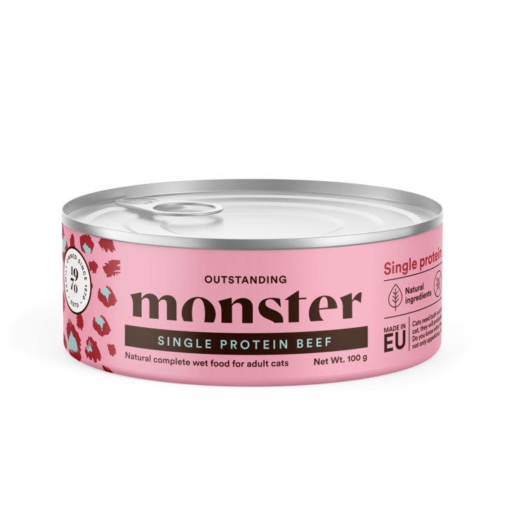 Nauta single protein 100g / 200g purkki Monster Cat - Aikuisten kissojen säilykkeet - 023715 - 1