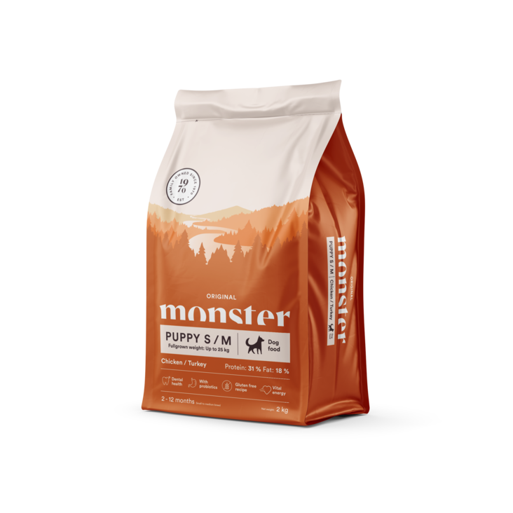 Original monster Puppy S / M Chicken / Turkey - Kuivaruoat pennuille ja kasvatukseen - 025795 - 1