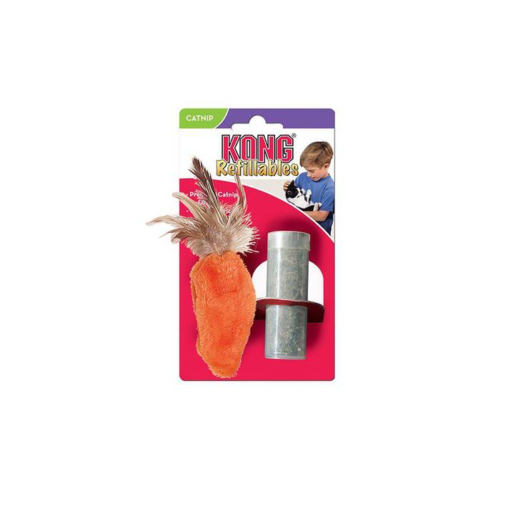 Pehmoporkkana kissanmintulla uudelleen täytettävä 13x6cm Refillable KONG - Kissan hiiret, linnut, perhoset ym. - 037605 - 1