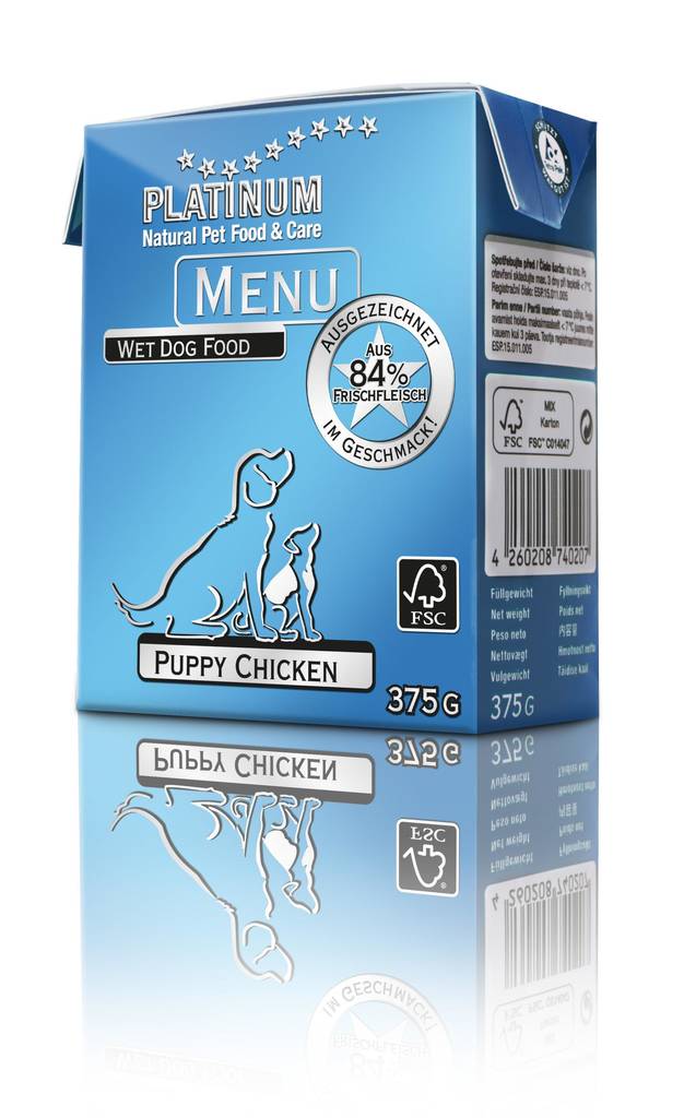 Pentu Kana 375g Menu Platinum - Säilykeet pennuille ja kasvatukseen - 033095 - 1