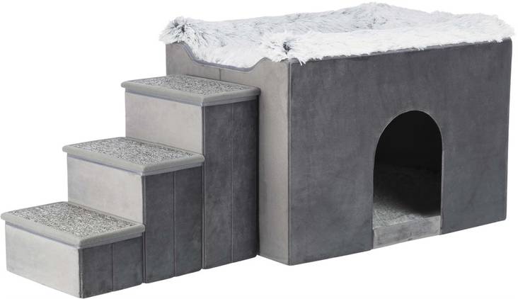 Petimökki rappusilla Harvey harmaa-valkoinen Trixie - Koiran sängyt ja tuolit - 032335 - 1