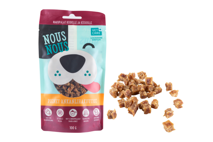 Pienet ankanlihakuutiot 100g NousNous - Koiran herkut ja makupalat - 016245 - 1