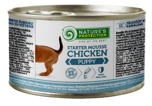 Puppy Starter Mousse kana 200g Nature's Protection - Säilykeet pennuille ja kasvatukseen - 033025 - 1